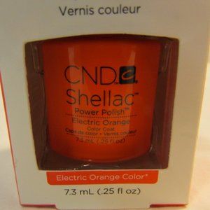 CND Shellac Brand Power Polish Color Coat “Electric Orange Color ” .25 oz